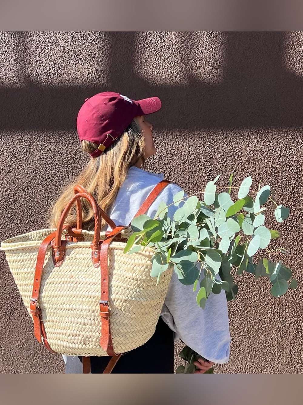 French Market Straw Backpack Bag - Picture 5 of 6